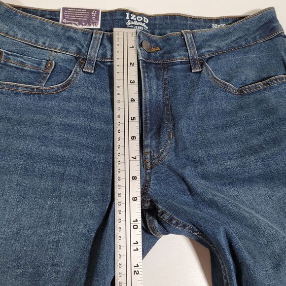 Izod Saltwater Jeans Men's 32x30 Comfort Stretch Denim Straight Leg Blue NWT - Picture 6 of 14